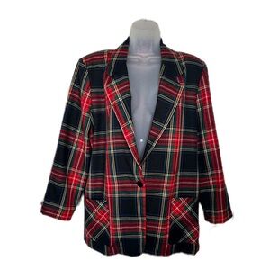 Vintage Plaid Women's Blazer Size Medium